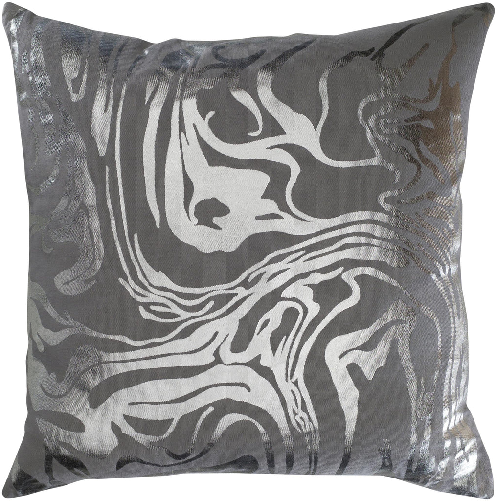 Surya Crescent CSC-009 Gray Metallic Silver 20"H x 20"W Pillow Cover