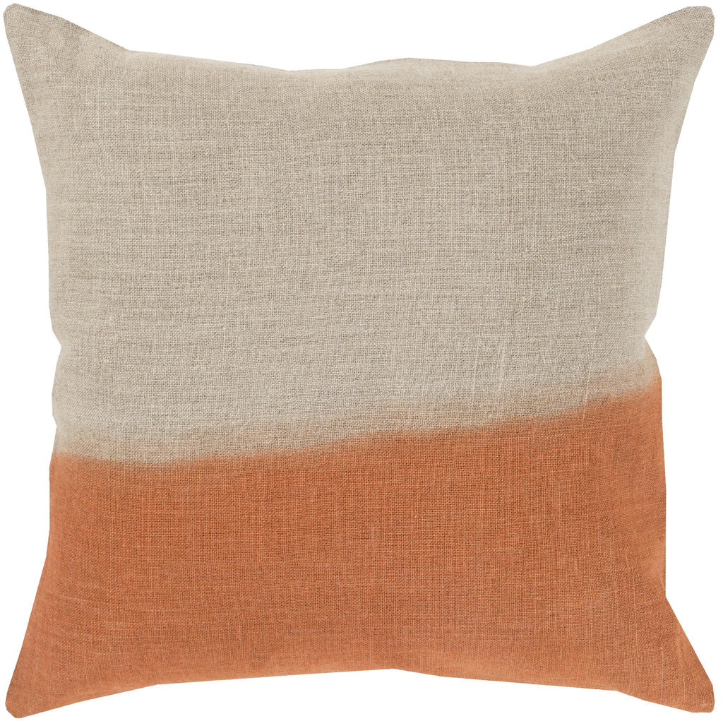 Surya Dip Dyed DD-012 Burnt Orange Taupe 18"H x 18"W Pillow Cover