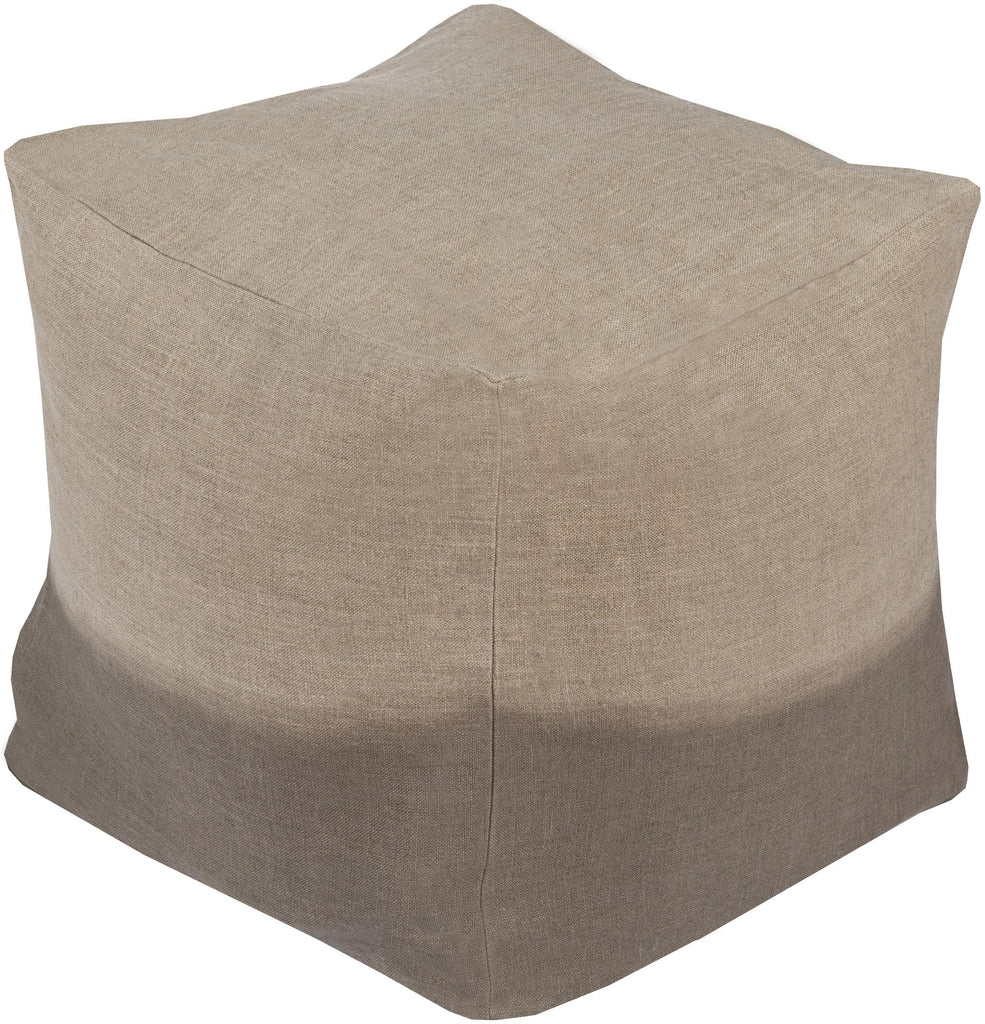 Surya Dip Dyed DDPF-008 Taupe 18"H x 18"W x 18"D Pouf