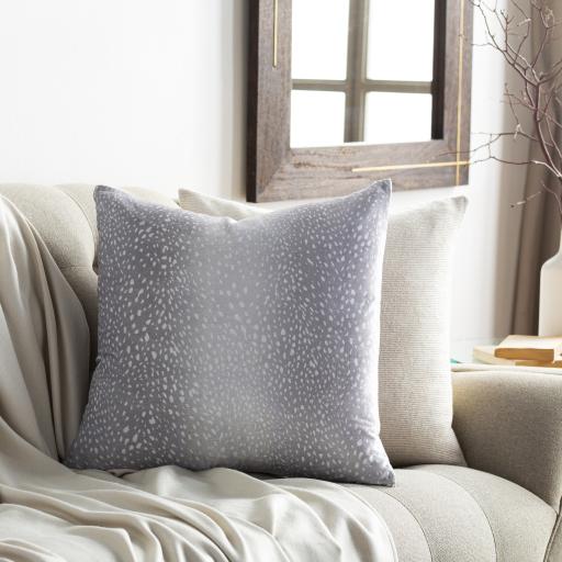 Surya Doe DOE-004 Cream Light Gray 20"H x 20"W Pillow Cover