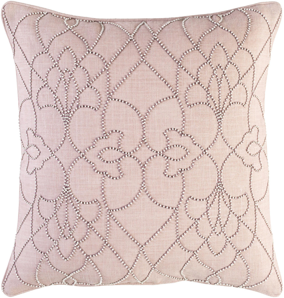 Surya Dotted Pirouette DP-003 Dusty Pink Ivory 20"H x 20"W Pillow Kit