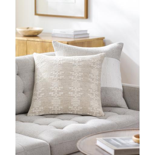 Surya Elara EAR-001 Cream Light Beige 20"H x 20"W Pillow Kit
