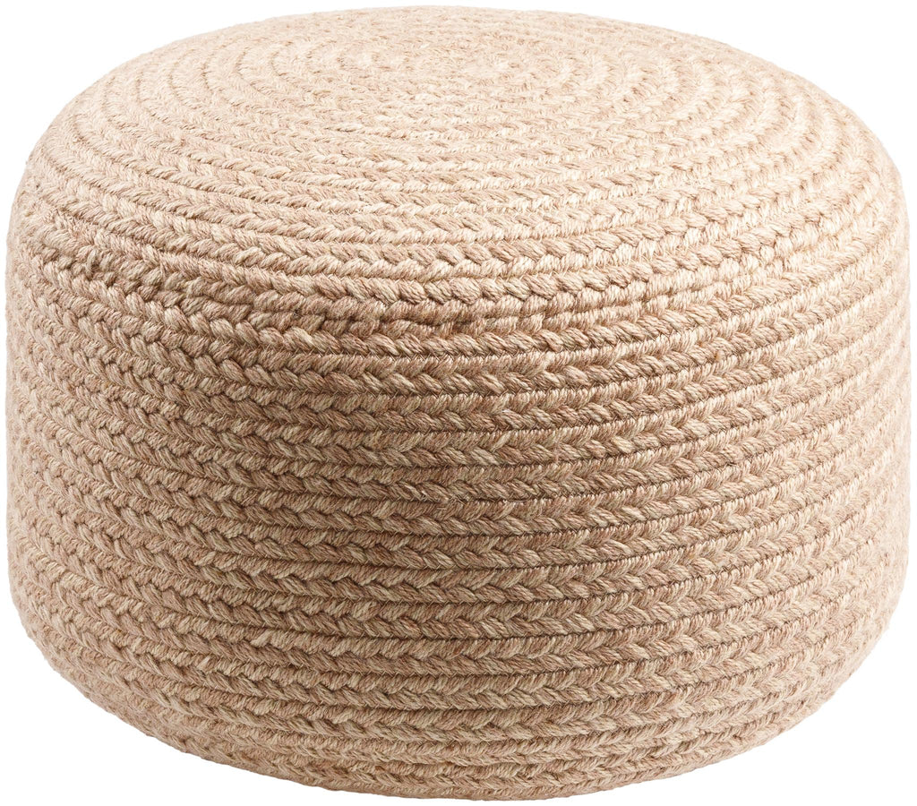 Surya Entwined EDPF-004 Dusty Pink 12"H x 18"W x 18"D Pouf