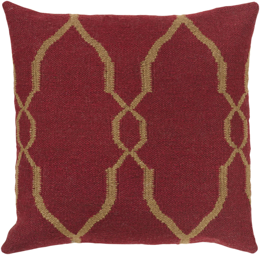 Surya Fallon FA-019 Dark Brown Red 18"H x 18"W Pillow Cover