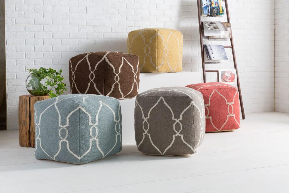Surya Fallon POUF-24 18"H x 18"W x 18"D Pouf