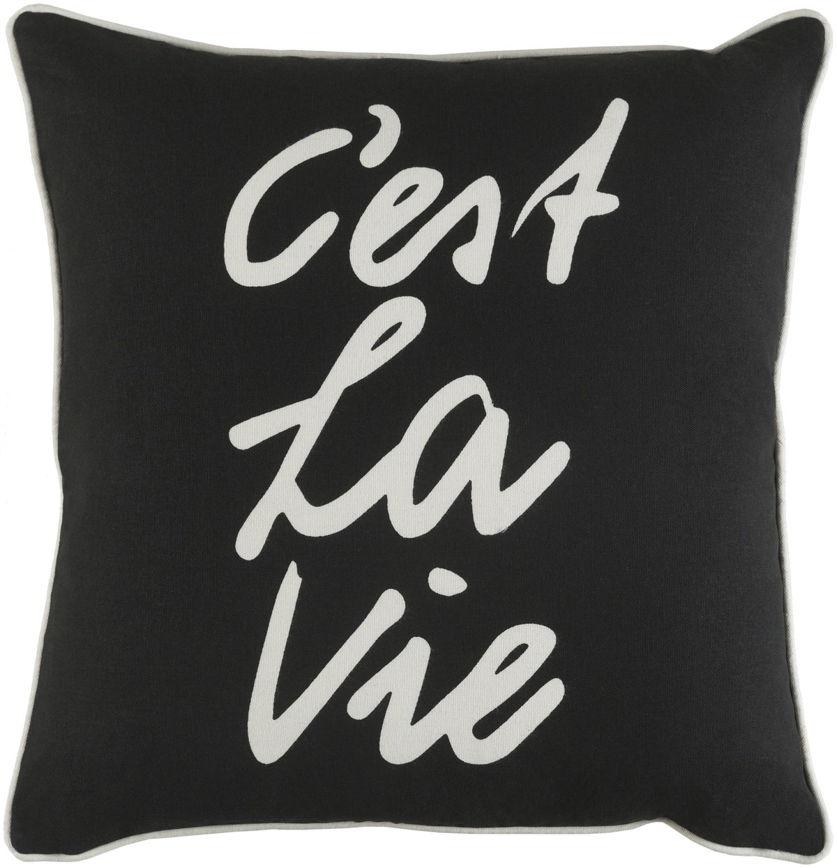 Surya Glyph GLYP-7113 Black Cream 18"H x 18"W Pillow Cover