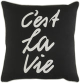 Surya Glyph GLYP-7113 Black Cream 18"H x 18"W Pillow Cover