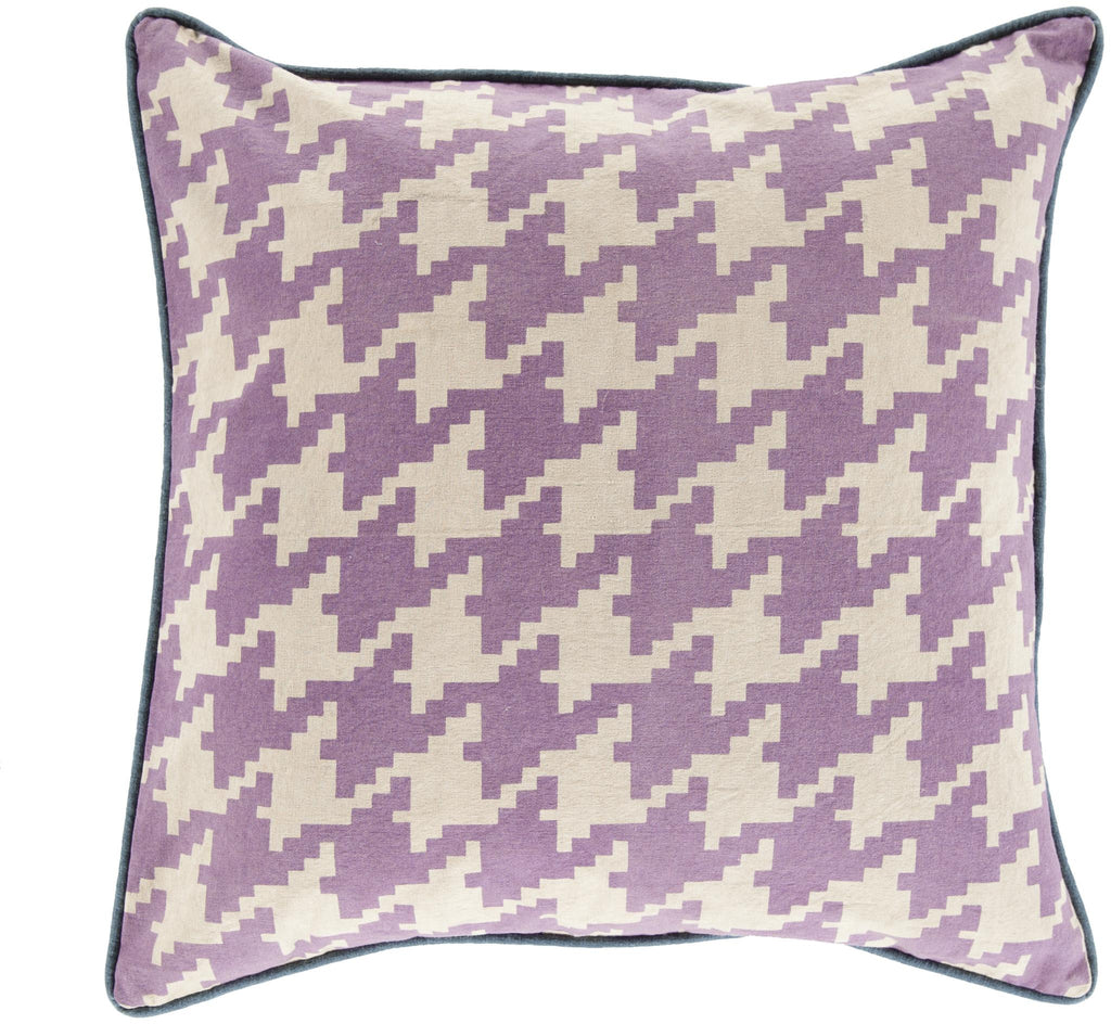 Surya Houndstooth SY-039 Ink Blue Ivory 18"H x 18"W Pillow Cover