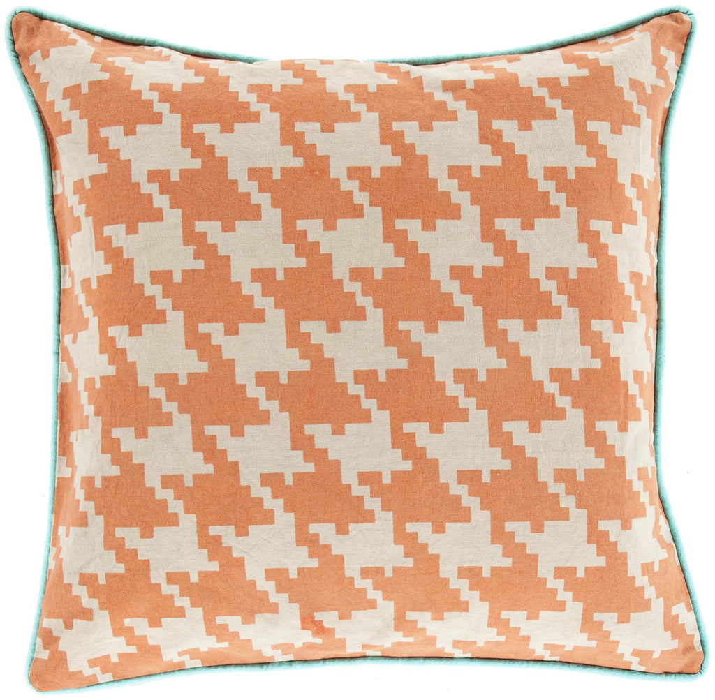 Surya Houndstooth SY-040 Ivory Mint 22"H x 22"W Pillow Cover