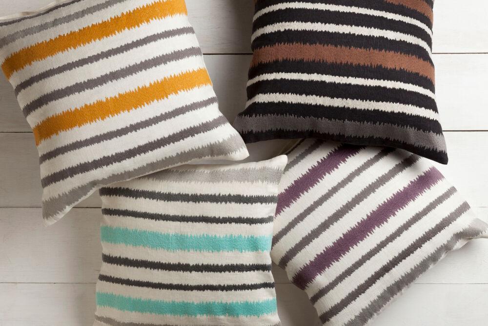 Surya Ikat Stripe AR-101 20"H x 20"W Pillow Kit