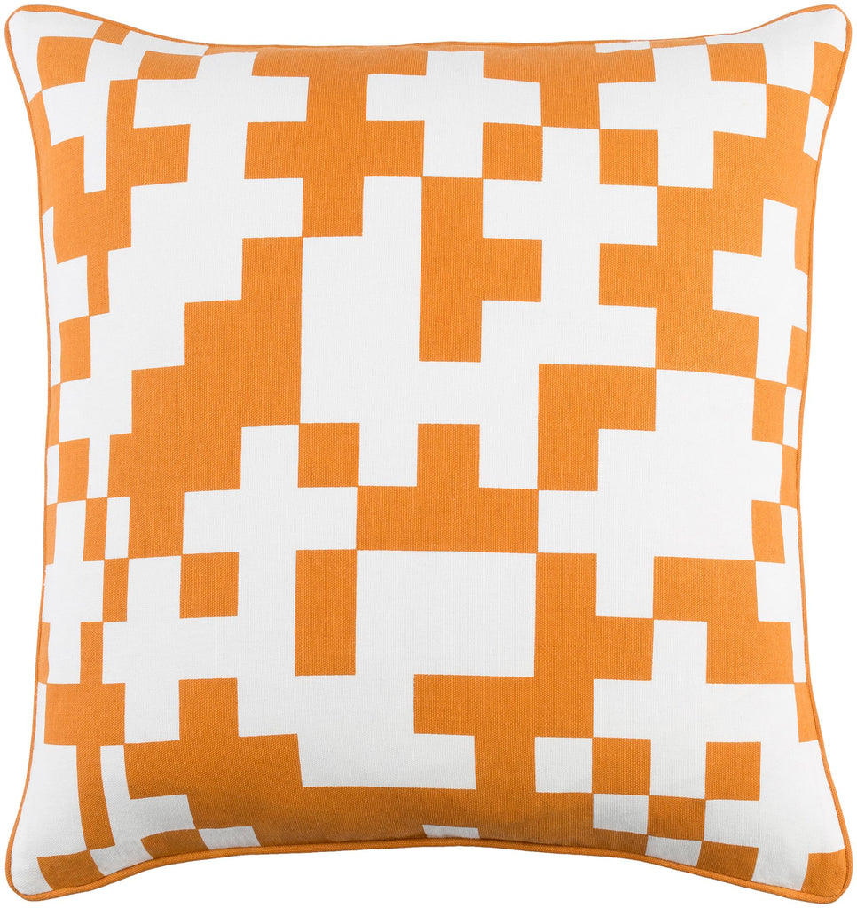 Surya Inga INGA-7018 Bright Orange Ivory 18"H x 18"W Pillow Cover
