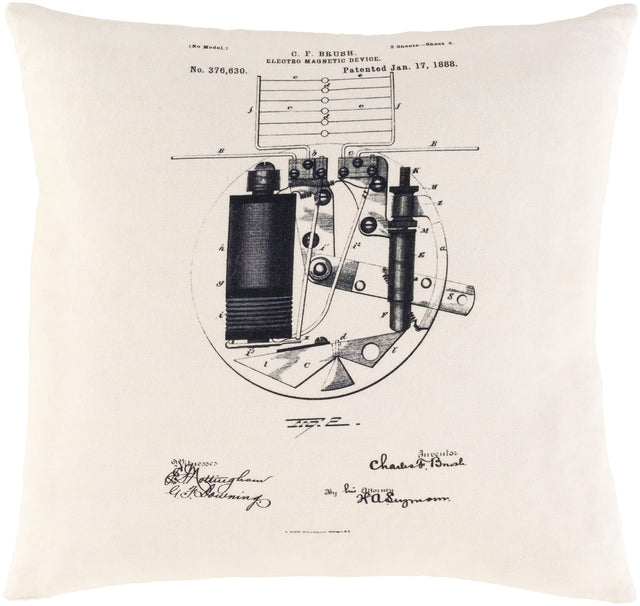 Surya Inventors INV-002 18"H x 18"W Pillow Cover