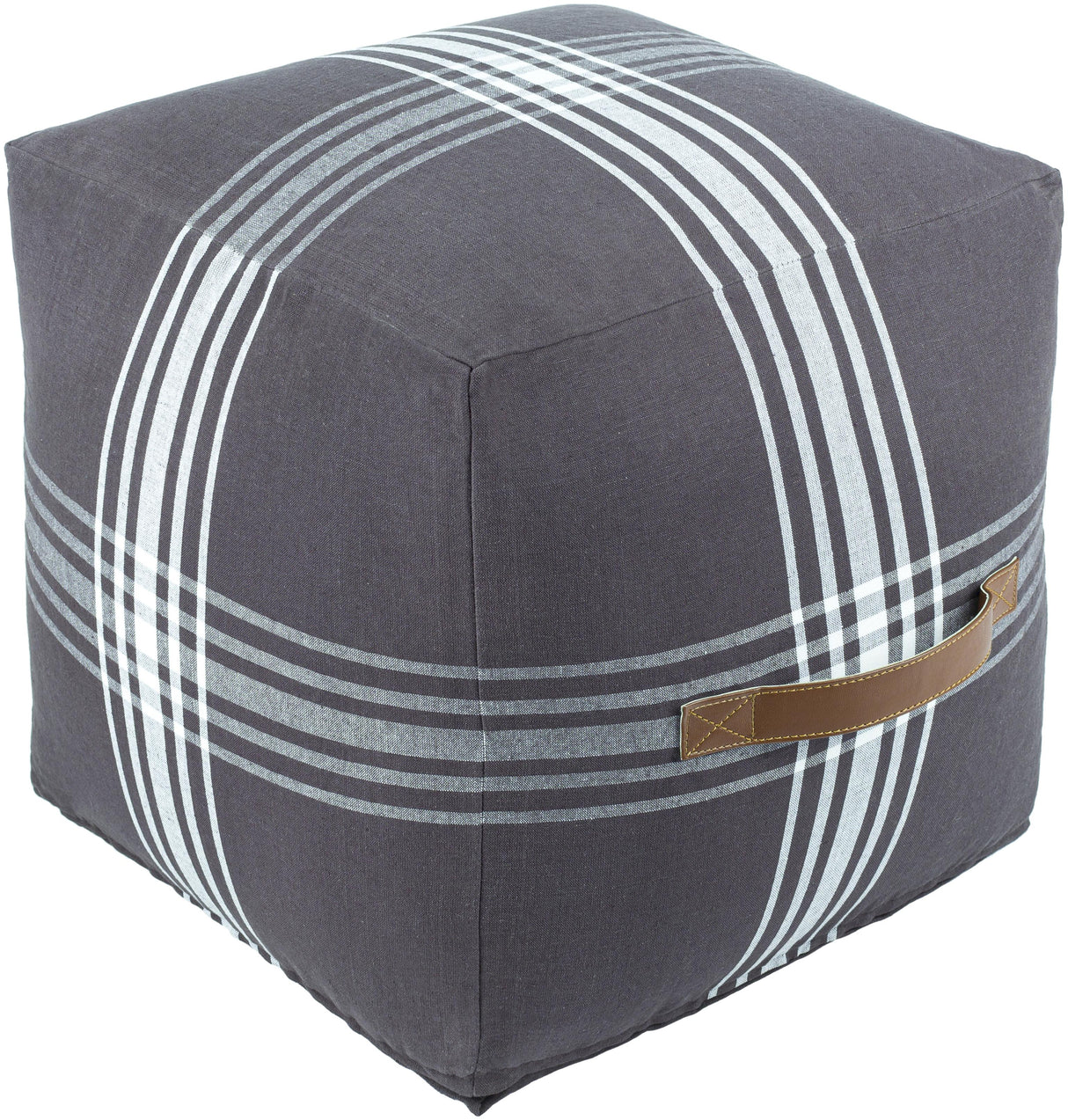 Surya Jackson JKPF-001 16"H x 16"W x 16"D Pouf