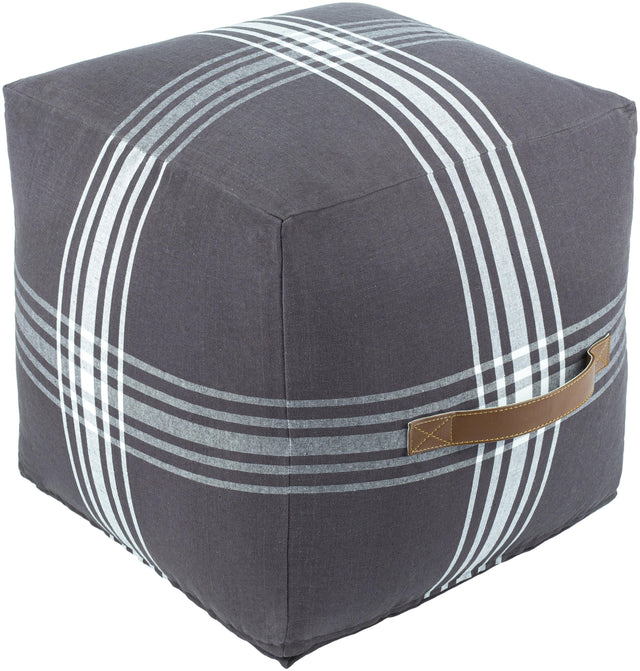 Surya Jackson JKPF-001 16"H x 16"W x 16"D Pouf