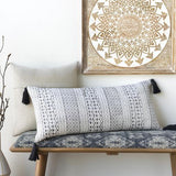 Surya Janya JNY-001 Black Light Beige 14"H x 32"W Pillow Kit