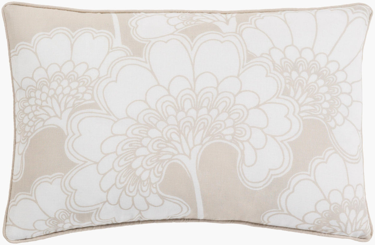 Surya Japanese Floral JA-001 13"L x 20"W Pillow Cover