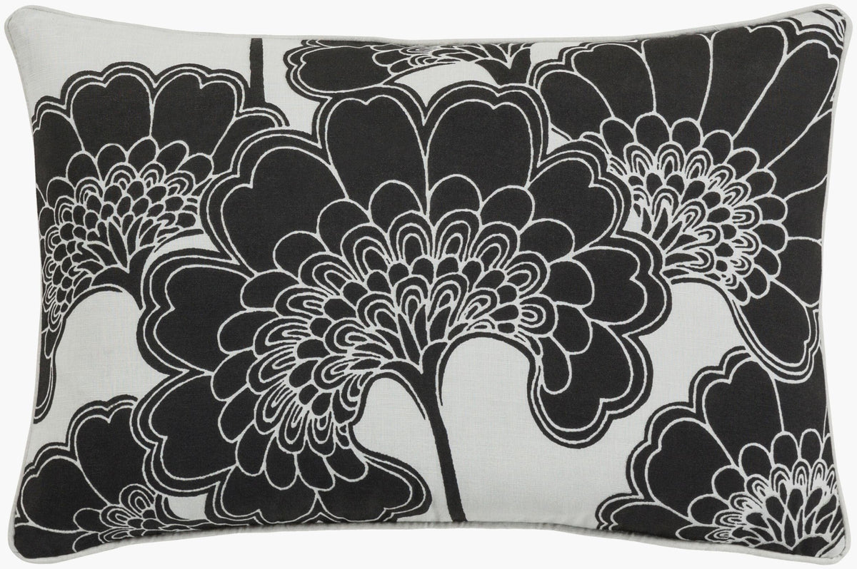 Surya Japanese Floral JA-002 13"L x 20"W Pillow Cover