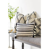 Surya Justine JTI-004 Beige Black 12"H x 20"W Pillow Cover