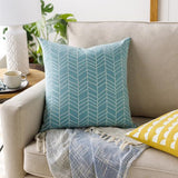Surya Lachen LHN-006 Cream Teal 20"H x 20"W Pillow Cover