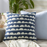 Surya Lachen LHN-016 Cream Dark Blue 13"H x 20"W Pillow Kit