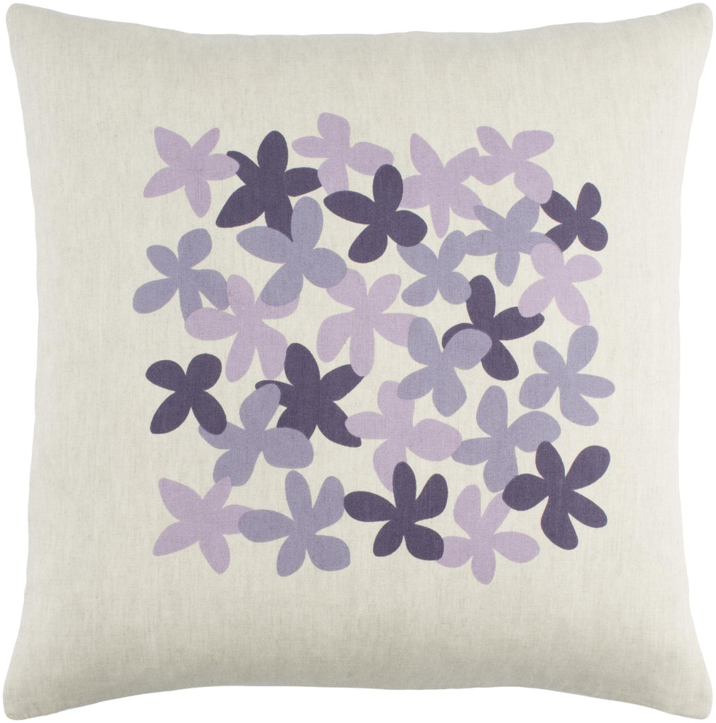 Surya Little Flower LE-004 Beige Lavender 18"H x 18"W Pillow Cover
