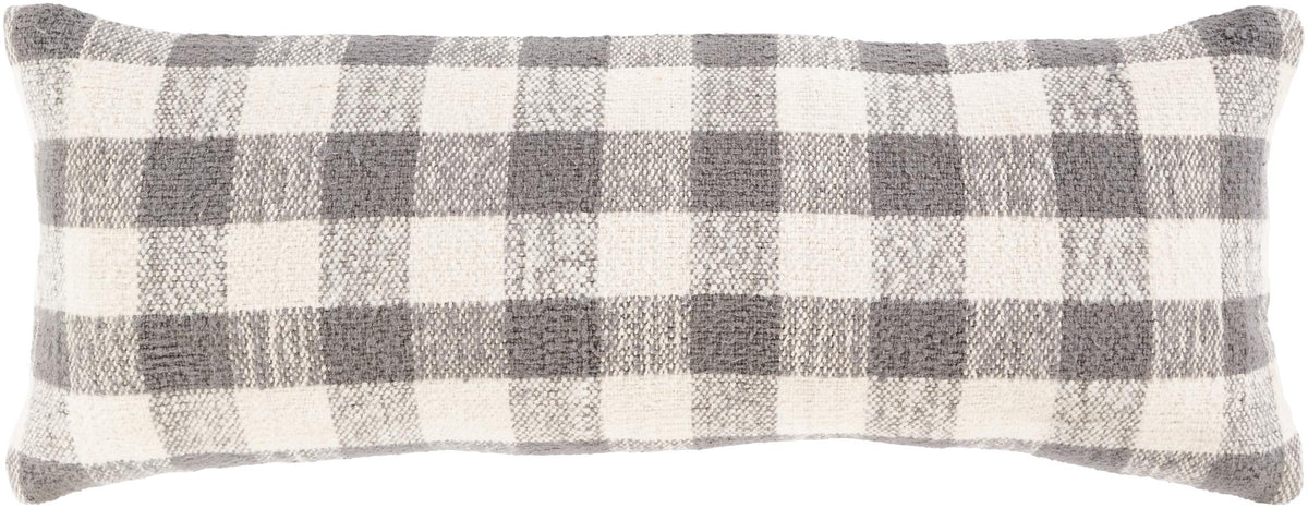 Surya Malcom MCM-003 Charcoal Cream 12"H x 30"W Pillow Cover