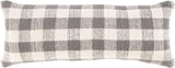 Surya Malcom MCM-003 Charcoal Cream 12"H x 30"W Pillow Kit