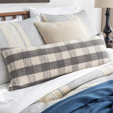Surya Malcom MCM-003 Charcoal Cream 12"H x 30"W Pillow Kit
