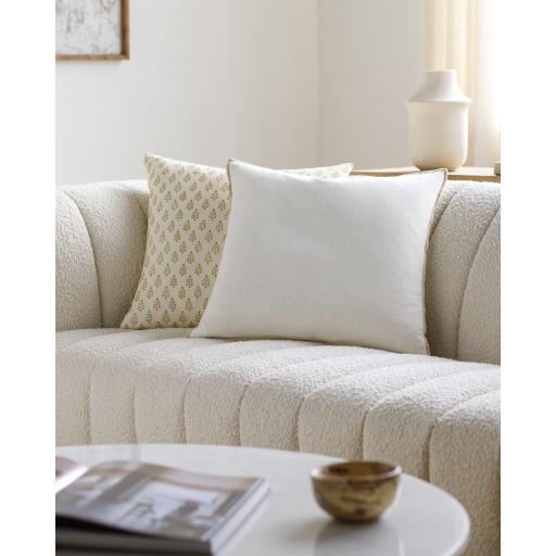 Surya Merrow MEW-001 Cream Tan 18"H x 18"W Pillow Cover