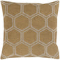 Surya Metallic Stamped MS-007 Metallic Gold Tan 18"H x 18"W Pillow Cover