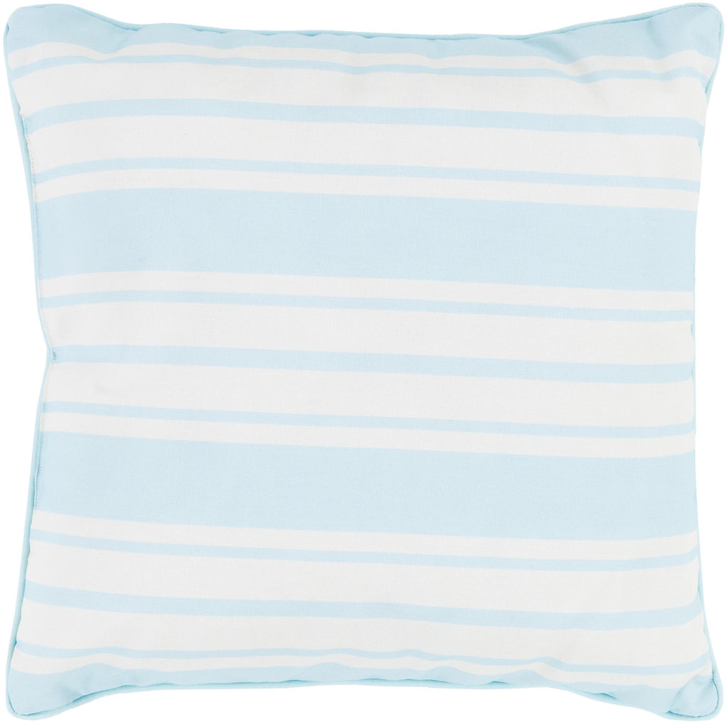 Surya Nautical Stripe NS-002 Aqua Ivory 16"H x 16"W Pillow Cover
