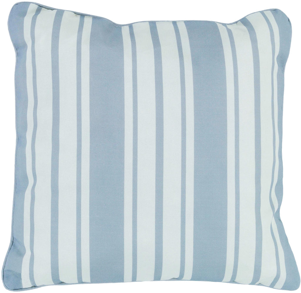 Surya Nautical Stripe NS-005 Gray Ivory 20"H x 20"W Pillow Cover