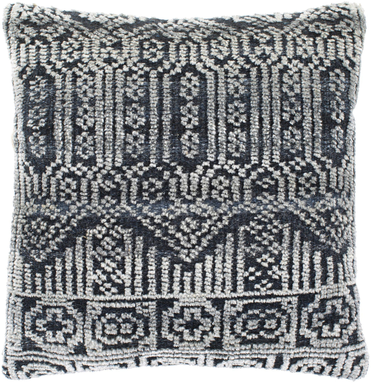 Surya Nobility NBI-003 Black Medium Gray 22"H x 22"W Pillow Cover
