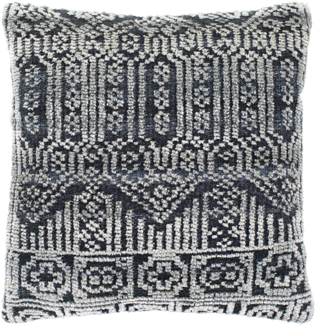 Surya Nobility NBI-003 Black Medium Gray 22"H x 22"W Pillow Cover