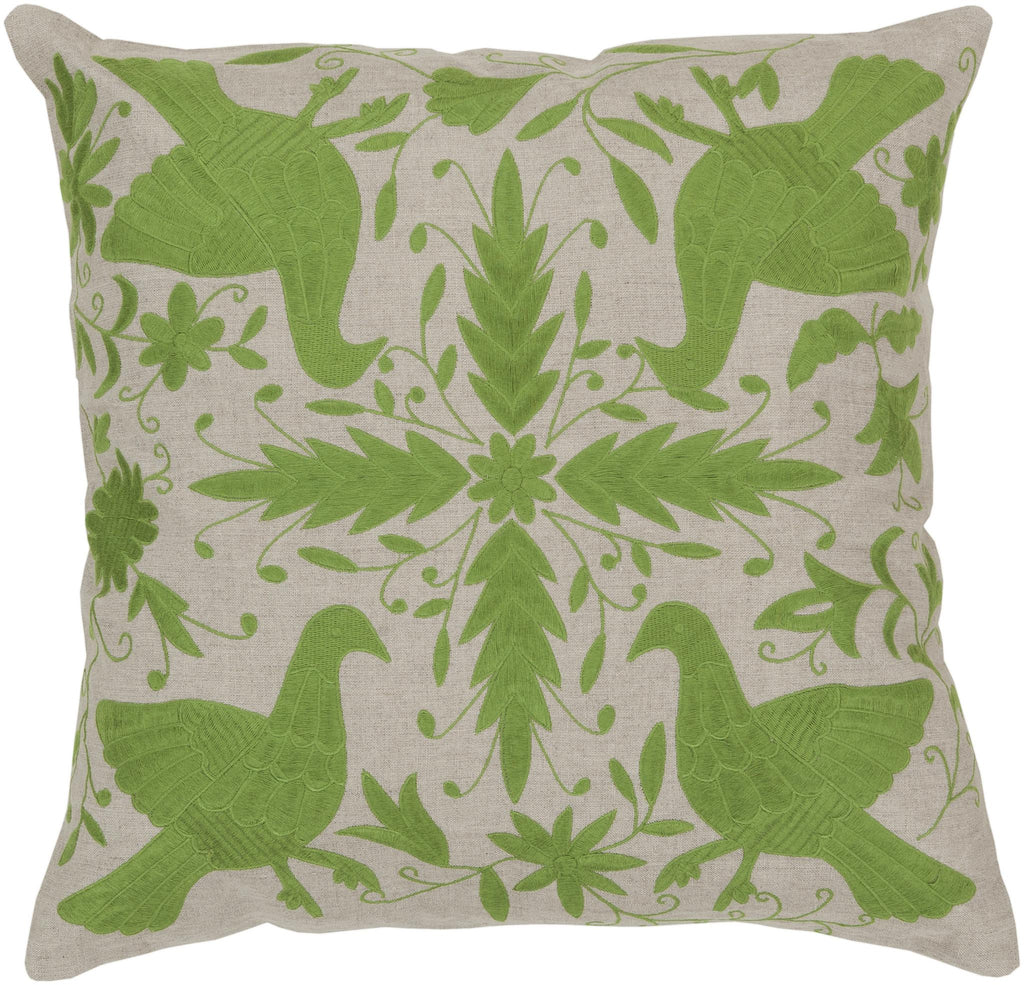 Surya Otomi LD-018 Grass Green Taupe 22"H x 22"W Pillow Cover