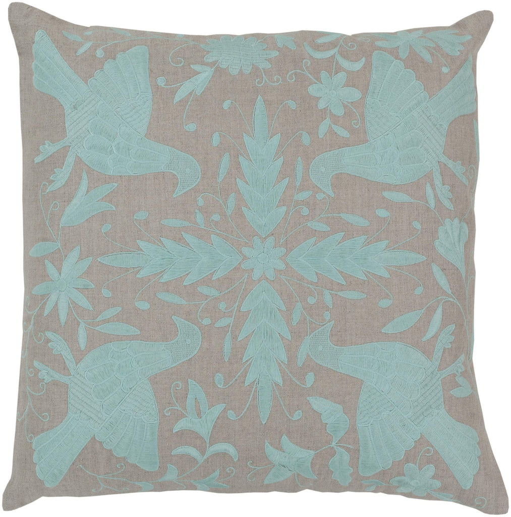 Surya Otomi LD-019 Ice Blue Taupe 18"H x 18"W Pillow Cover