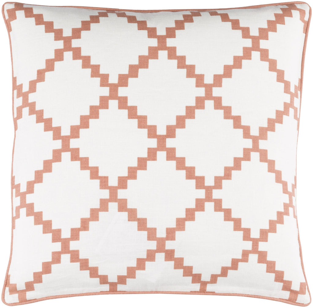 Surya Parsons PR-008 Brick Red White 22"H x 22"W Pillow Cover