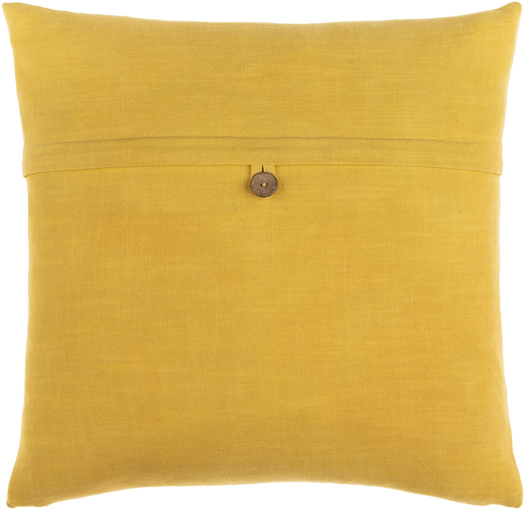 Surya Penelope PLP-009 Dark Brown Mustard 18"H x 18"W Pillow Cover
