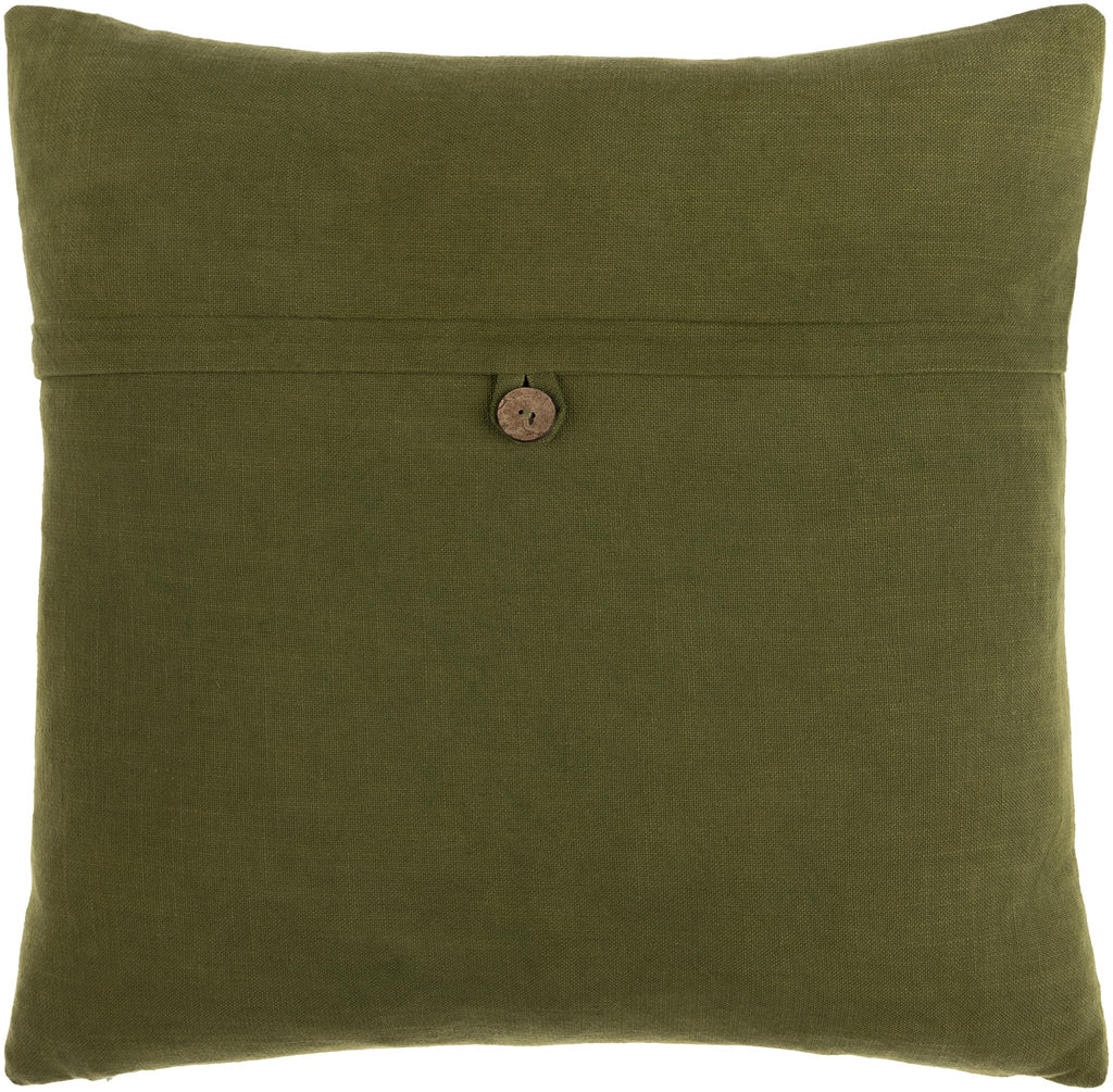 Surya Penelope PLP-010 Dark Brown Olive 18"H x 18"W Pillow Cover