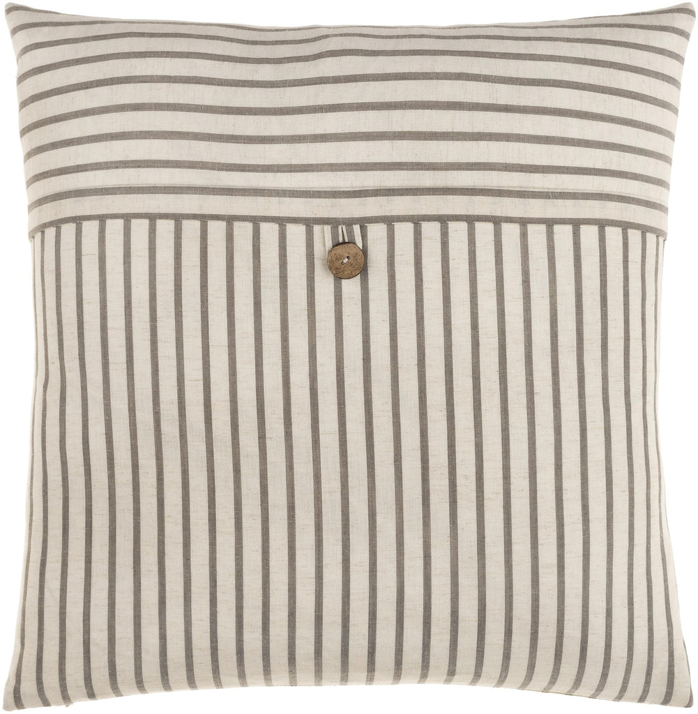 Surya Penelope Stripe PSP-001 Brown Charcoal 18"H x 18"W Pillow Cover