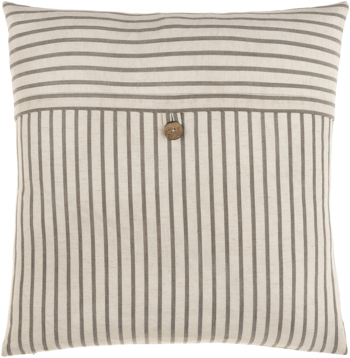 Surya Penelope Stripe PSP-001 Brown Charcoal 20"H x 20"W Pillow Kit