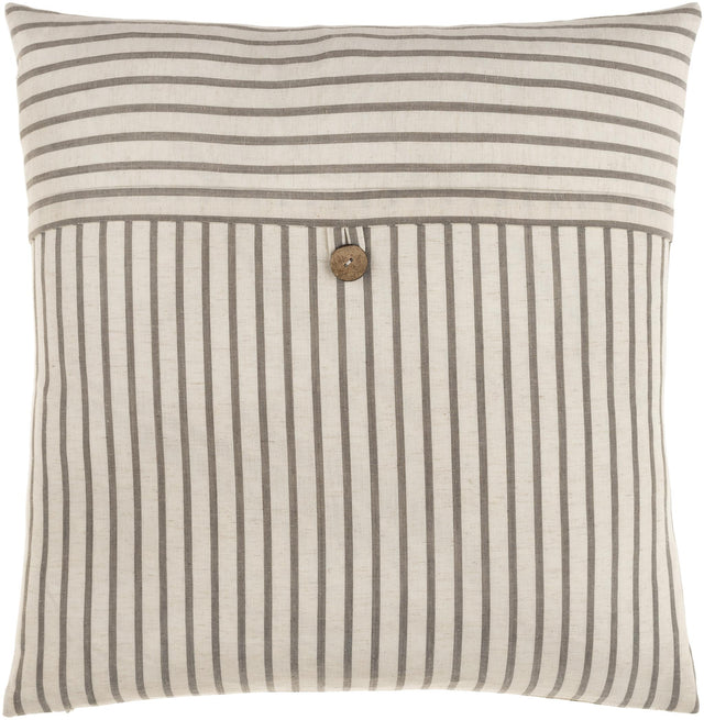 Surya Penelope Stripe PSP-001 Brown Charcoal 20"H x 20"W Pillow Kit