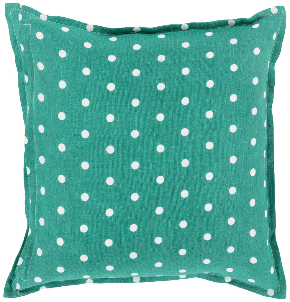 Surya Polka Dot PD-006 Cream Emerald 18"H x 18"W Pillow Cover