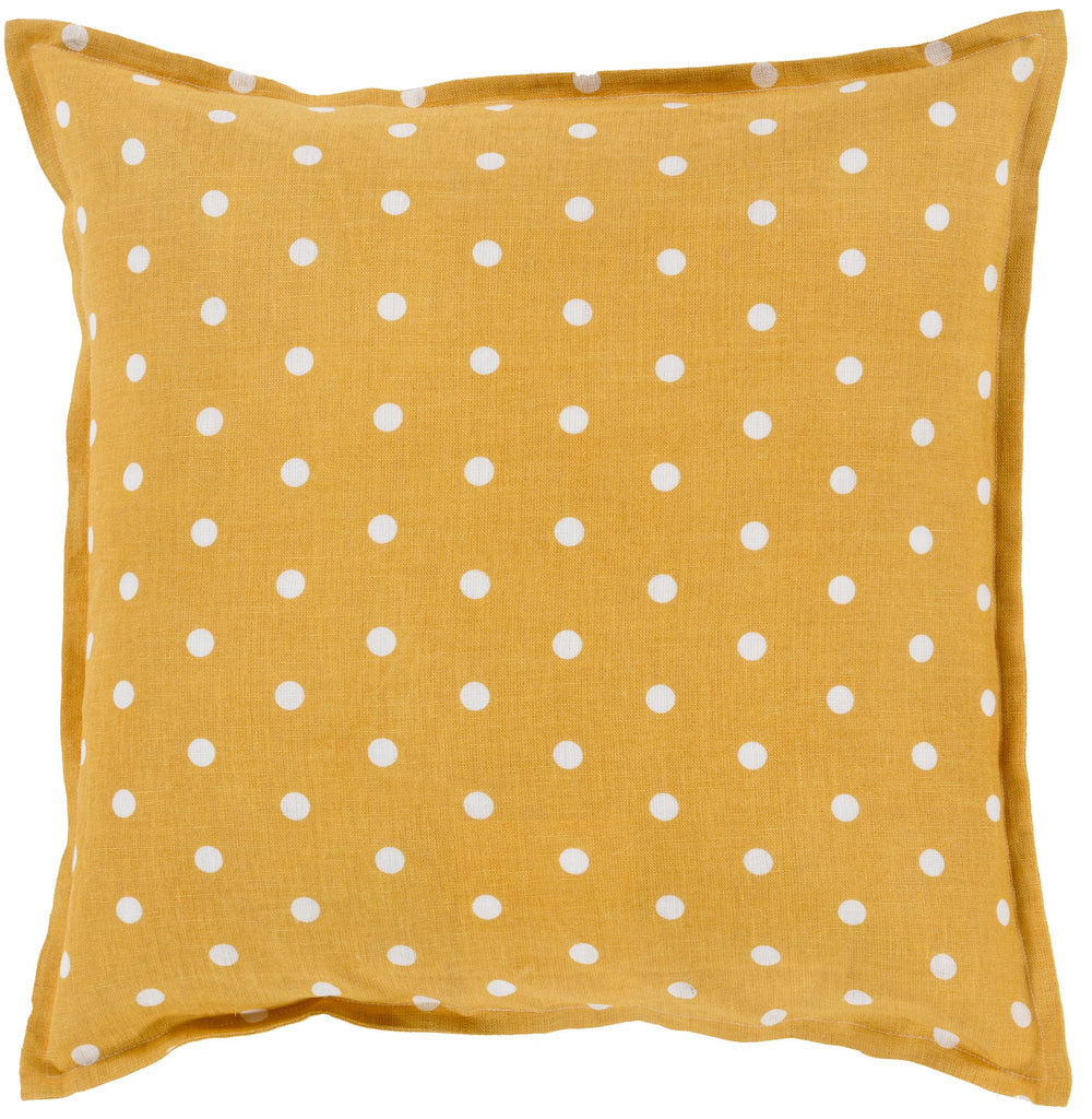 Surya Polka Dot PD-008 Cream Mustard 22"H x 22"W Pillow Cover