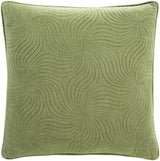 Surya Quilted Cotton Velvet QCV-007 Medium Green 20"H x 20"W Pillow Kit