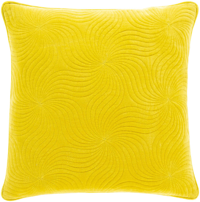 Surya Quilted Cotton Velvet QCV-008 Mustard 20"H x 20"W Pillow Kit