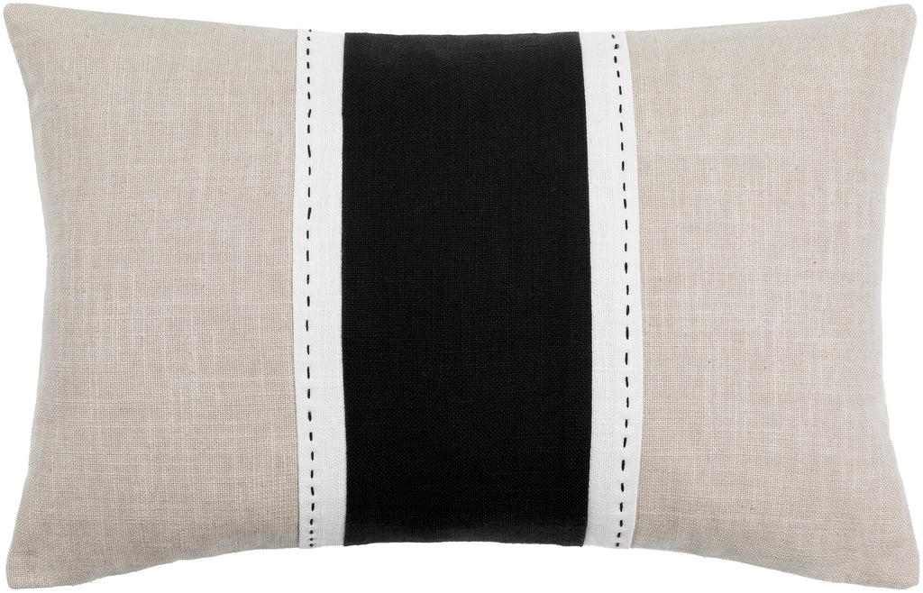 Surya Ritzy RIZ-004 Black White 13"H x 20"W Pillow Cover