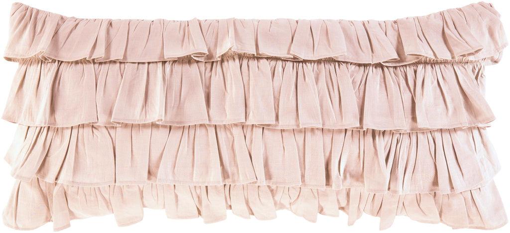 Surya Ruffle RLE-004 Dusty Pink 14"H x 32"W Pillow Cover