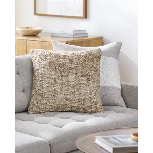 Surya Rukmini RKI-001 Brown Ivory 20"H x 20"W Pillow Cover