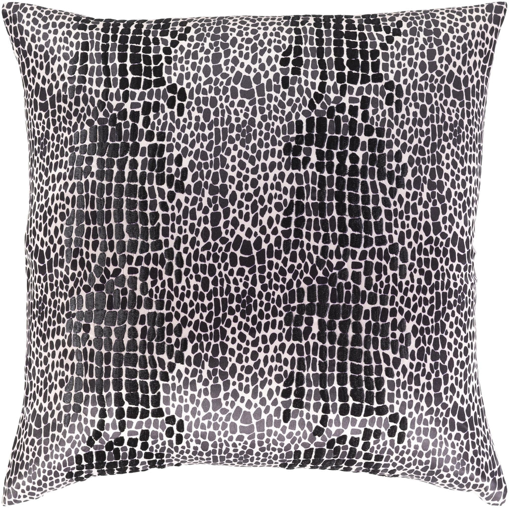Surya Safari SFR-001 Black Pale Pink 18"H x 18"W Pillow Cover